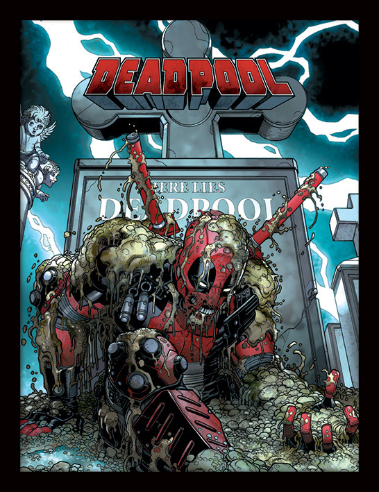 Marvel Comics Deadpool (Grave) Wooden Framed 30 x 40cm Print - FP11672P