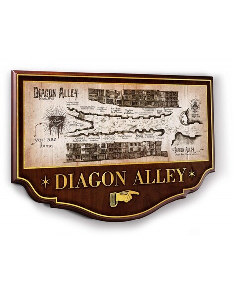 Diagon Alley Wall Plaque Harry  Potter Wooden Wall plaque - NN7058