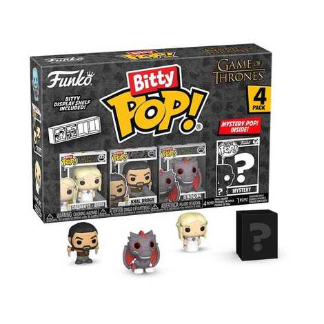 Funko Bitty POP! Game of Thrones - Daenerys Targaryen, Khal Drogo, Drogon & Chase Mystery 4-Pack Figures