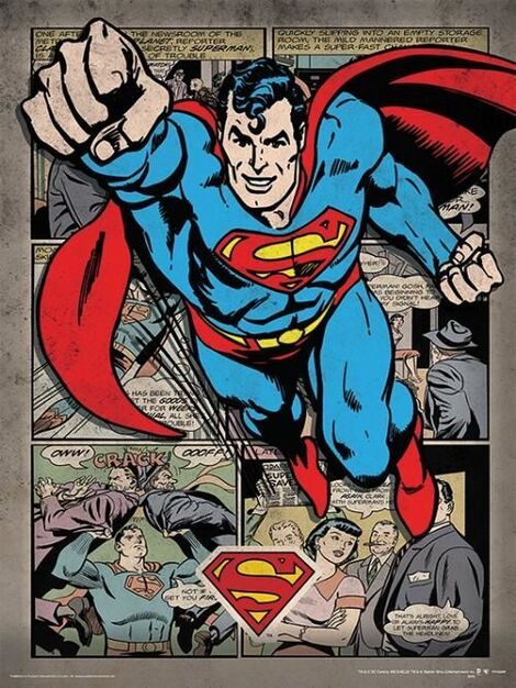 DC Comics Superman (Comic Montage) Canvas - 30 X 40cm - DC92400