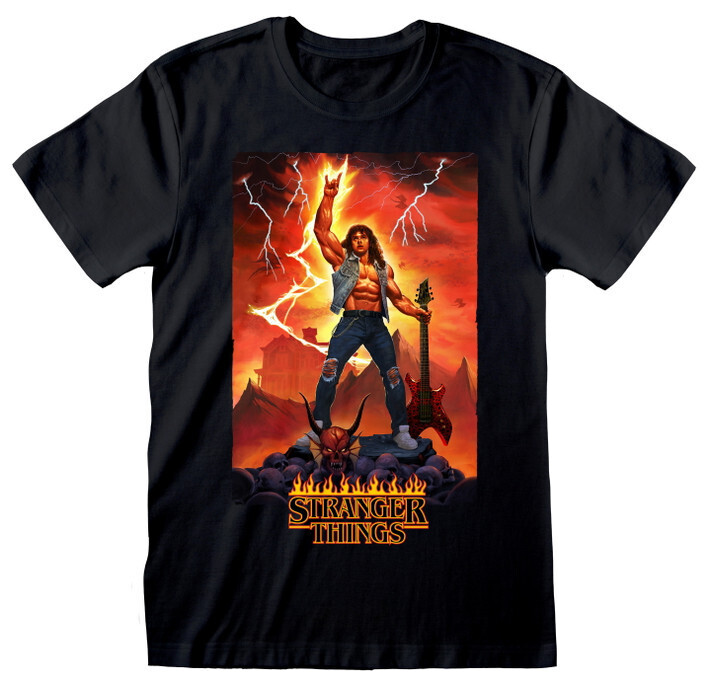 Stranger Things Eddie Rocks T-Shirt Unisex - STR04182TSB