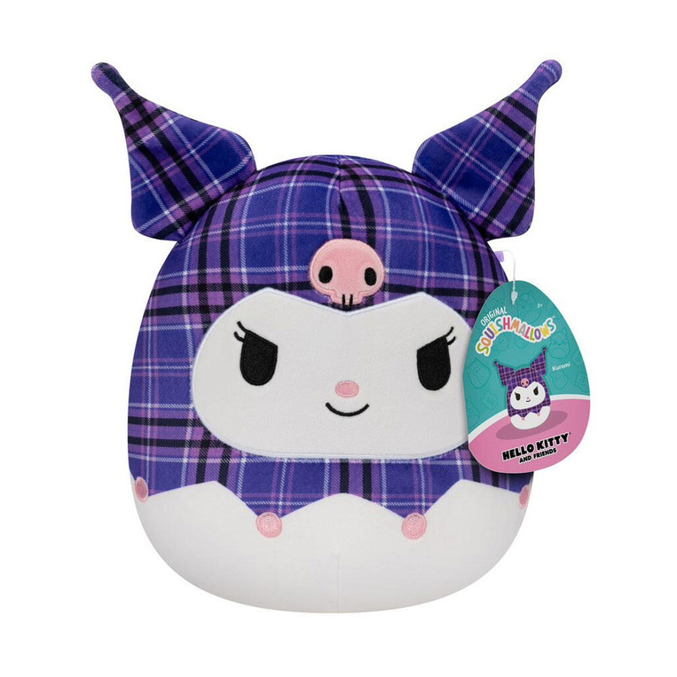 Squishmallows Sanrio 20Cm Kuromi Με Μωβ Καρο - SQSN0092