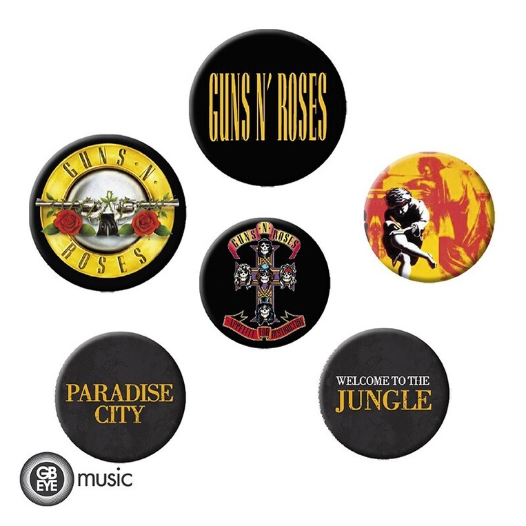 Guns N Roses Badge Pack Lyrics And Logos - BP0458