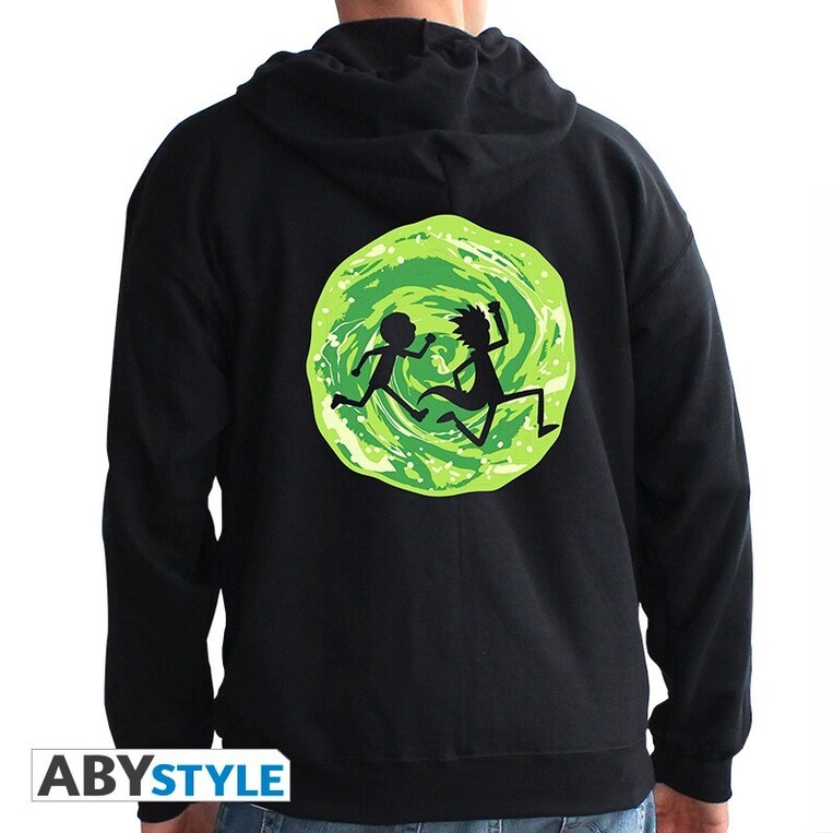 Rick And Morty Hoodie "Portal" Man Black - ABYSWE058