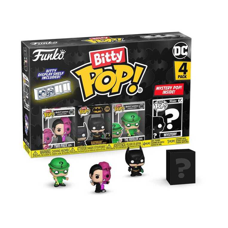 Funko Bitty POP! DC Comics - Two-Face, Batman, The Riddler & Chase Mystery 4-Pack Figures