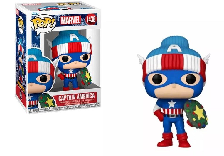 Funko Pop! Marvel: Holiday – Captain America #1438 Bobble-Head Vinyl Figure