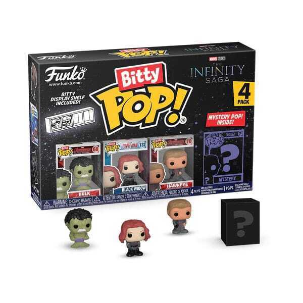 Funko Bitty POP! Marvel - Hulk, Black Widow, Hawkeye & Chase Mystery 4-Pack Figures