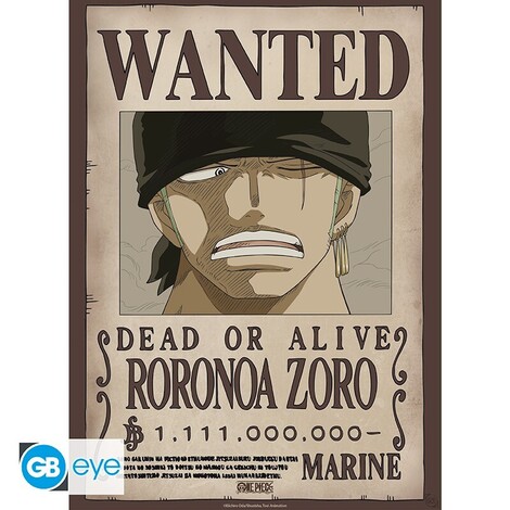 One Piece Poster Chibi 52x38 - Wanted Zoro Wano - GBYDCO624