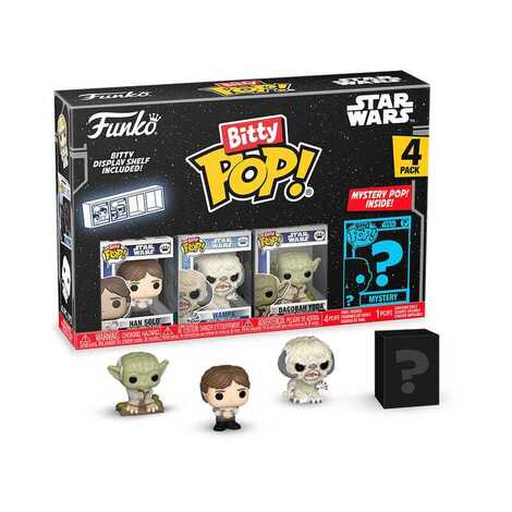 Funko Bitty POP! Star Wars - Han Solo, Wampa, Dagobah Yoda & Chase Mystery 4-Pack Figures