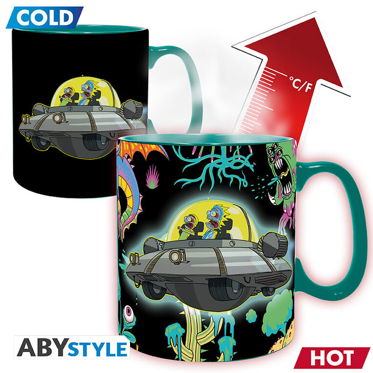 Rick And Morty Mug Heat Change 460ml Spaceship Box - ABYMUG660