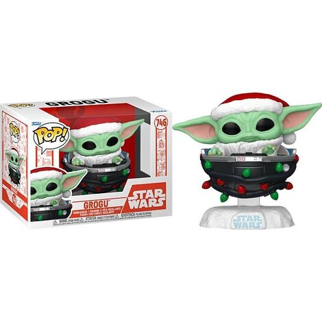 Funko Pop! Disney Star Wars: The Mandalorian Holiday - Grogu Pram #746 Bobble-Head Vinyl