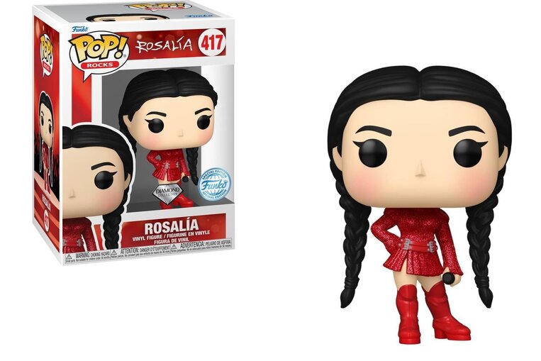 Funko Pop! Rocks: Rosalia (Bizcochito) (Red) (Diamond Glitter) (Special Edition) #417 Vinyl