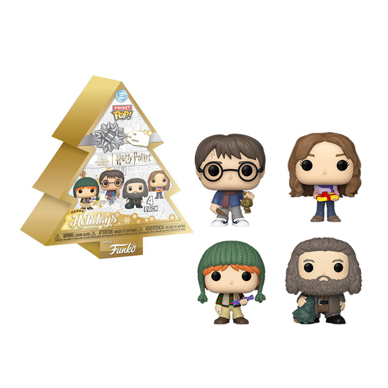 Funko Pocket POP! Harry Potter: Holiday - Christmas Tree 4-Pack Figures (Exclusive)