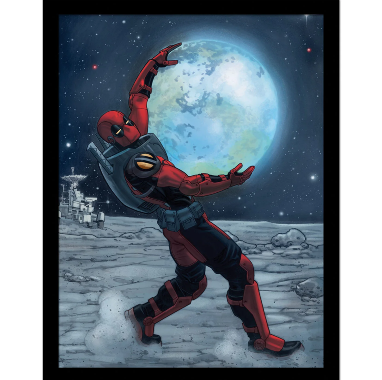 Marvel Deadpool (Hugging Moon) Collector Print (Wooden Framed) - FP2400250