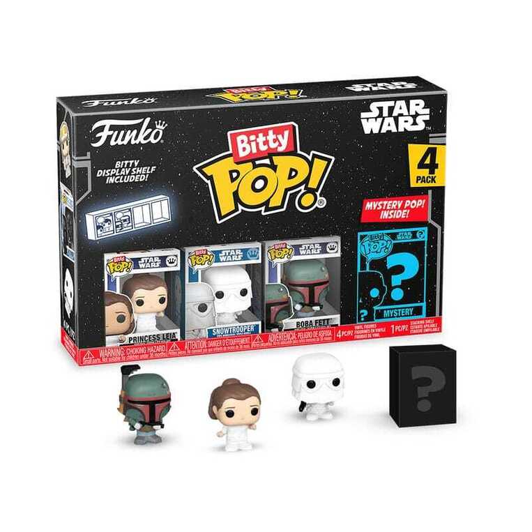 Funko Bitty POP! Star Wars - Princess Leia, Snowtrooper, Boba Fett & Chase Mystery 4-Pack Figures