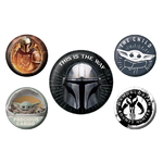 Star Wars The Mandalorian Badge Button 5 Pin Set - BP80694