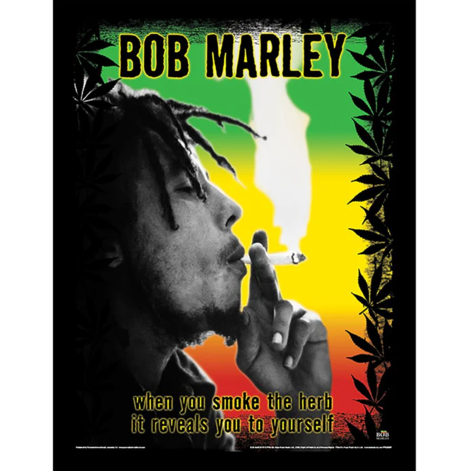 Bob Marley (Herb) Woodem Framed 30 x 40cm Print - FP12358P