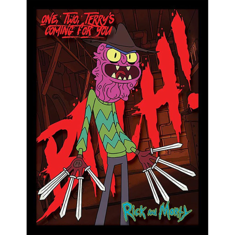 Rick and Morty (Scary Terry) Wooden Framed Print (30x40) - FP12158P