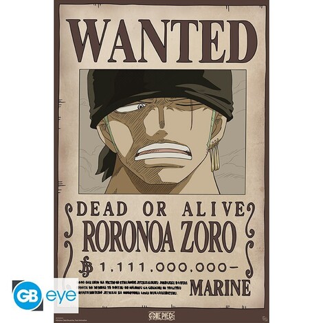 One Piece Poster Maxi 91.5x61 Wanted Zoro Wano - GBYDCO619