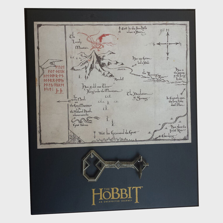 Lord Of The Rings Thorin’s Key and Map Black Small Key 20 x 25 cm (Wood, metal key) - Hobbit - NN1243