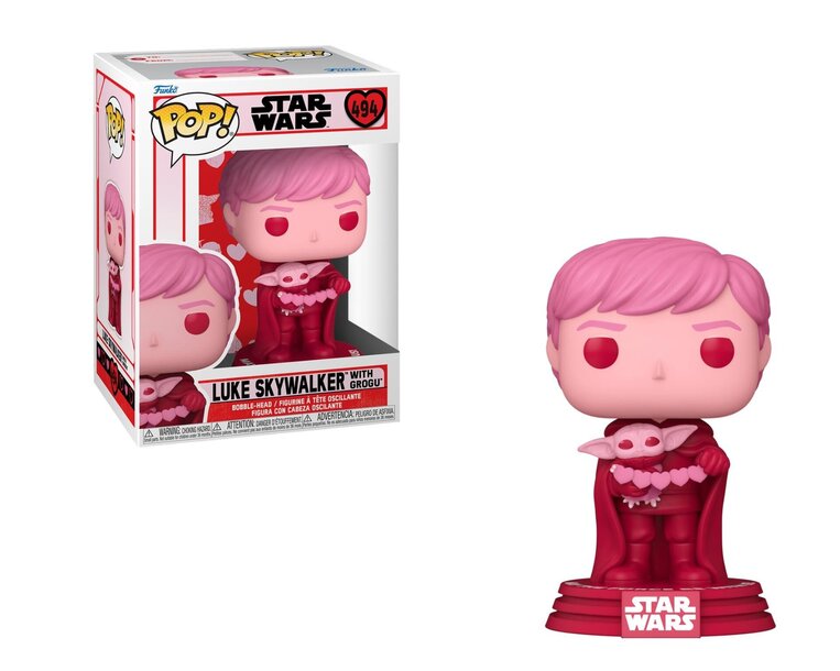 Funko POP! Star Wars: Valentine's Day - Luke Skywalker with Grogu #494 Bobble-Head