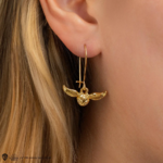 Harry Potter Golden Snitch Earrings Brass - MAP3420