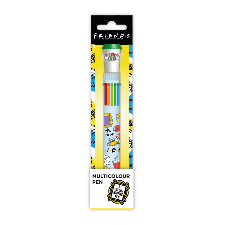 Friends Multi Colour Pen Blue Icons - Coffee Cup Topper - FS149441